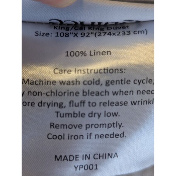 Quince 100% European Linen Double Flange Duvet Set Sand King/Cal 3PC Set -NEW- - Picture 7 of 8